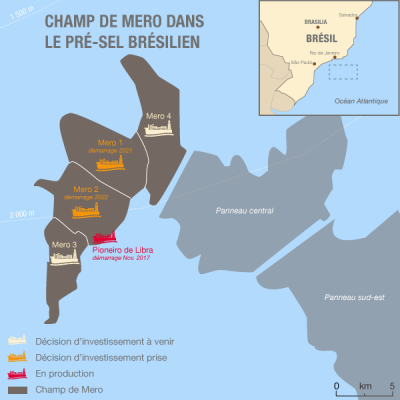 Carte du champ de Mero, Br&eacute;sil