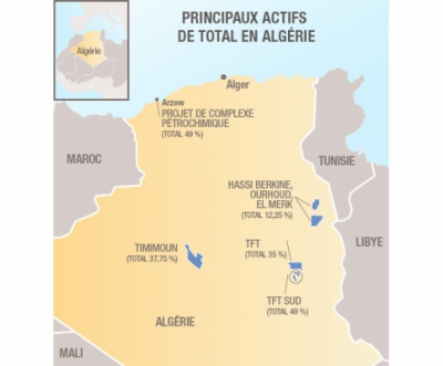 Principaux actifs de Total en Algérie - ©total.com Principaux actifs de Total en Algérie - ©total.com