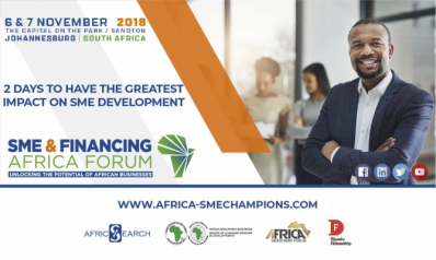 Affiche promotionnelle pour l'édition 2018 du SME & Financing Africa Forum à Johannesbourg - ©pbs.twimg.com Affiche promotionnelle pour l'édition 2018 du SME & Financing Africa Forum à Johannesbourg - ©pbs.twimg.com