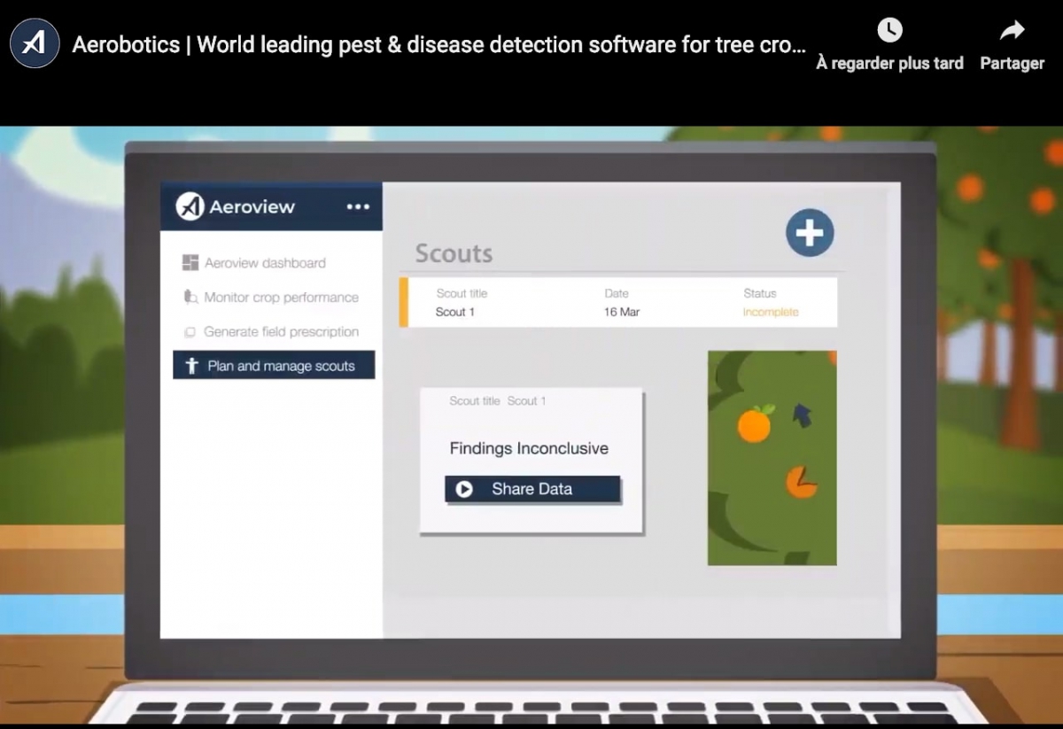 Logiciel Aeroview de la société Aerobotics - © Aerobotics Logiciel Aeroview de la société Aerobotics - © Aerobotics