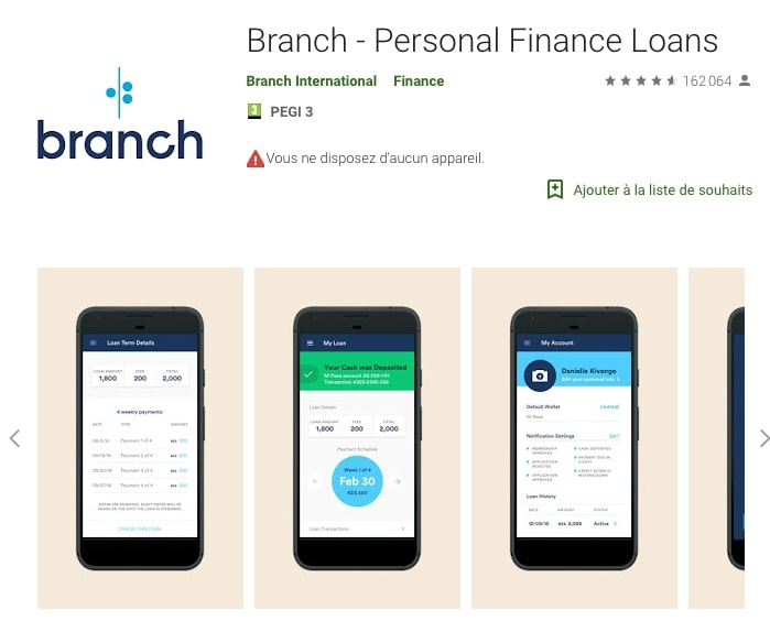 Plateforme de t&eacute;l&eacute;chargement Branch International - play.google.com