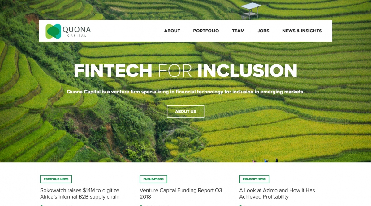 Quona Capital se présente comme le plus important fonds de capital-risque dédié à la promotion des fintech axées sur l'inclusion au sein des marchés émergents.- © Quona Capital Quona Capital se présente comme le plus important fonds de capital-risque dédié à la promotion des fintech axées sur l'inclusion au sein des marchés émergents.- © Quona Capital